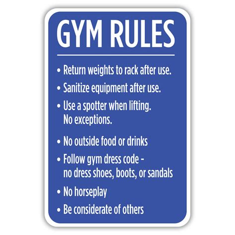 Gym Rules American Sign Company