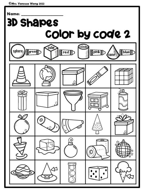 Math Worksheets 2d And 3d Shapes Activities And Instant Download Etsy