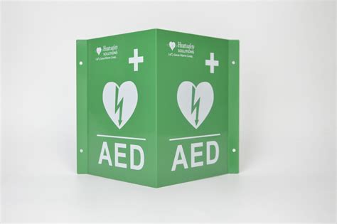 Aed Wall Sign Heart Safety Solutions Defibrillator Supplies