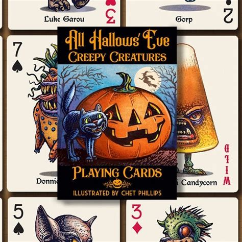 All Hallows Eve Creepy Creatures Playing Card Deck Etsy