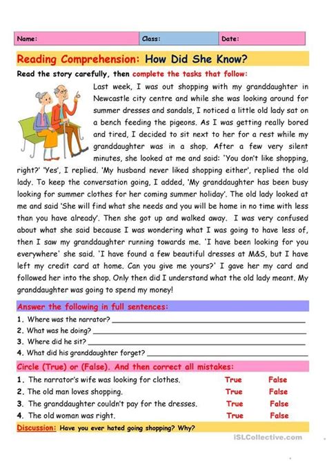 Reading Comprehension How Did She Know In Reading Comprehension Reading Comprehension
