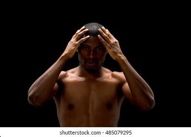 Portrait Naked Black Man Touching His Stock Photo Shutterstock