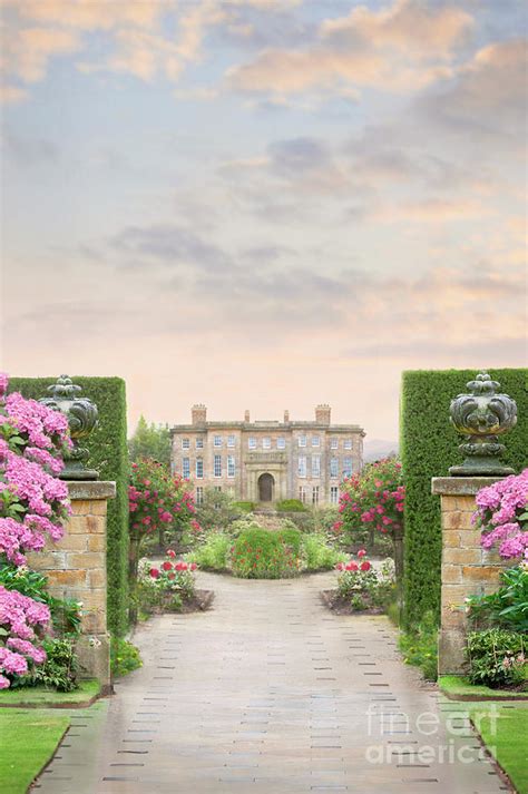 Pathway Leading To A Mansion Through Beautiful Gardens Photograph By