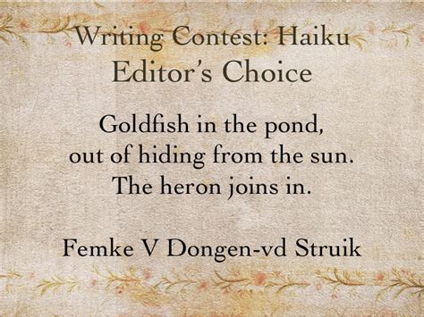The Winners Of The Haiku Contest