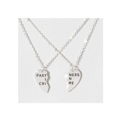 Partners In Crime Bff Necklace Set Claire S Liked On Polyvore