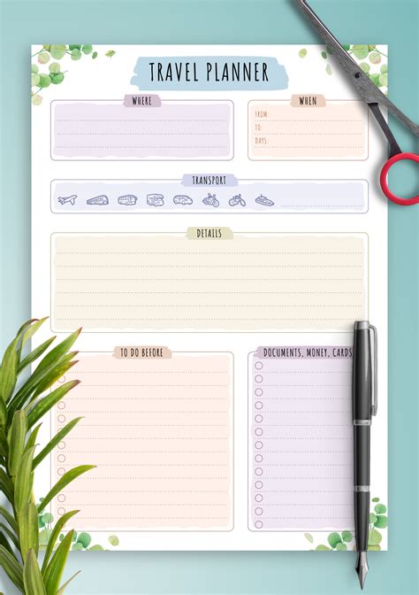 Free Printable Vacation Planner Template Pdf Printable Word Searches