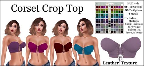 second life marketplace nixxi fashions corset crop top leather 55 options