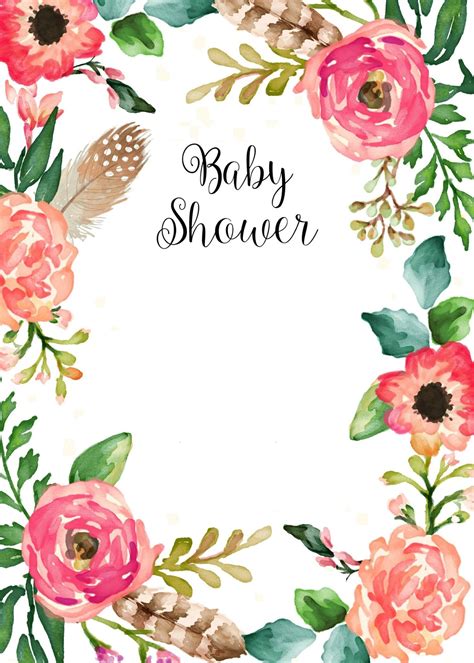 Free Printable Flower Baby Shower Invitations