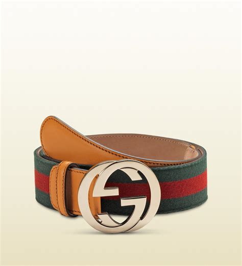 Gucci Signature Web Belt With Interlocking G Buckle In Green For Men Lyst