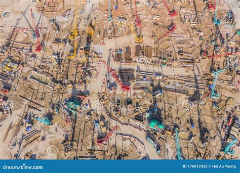 29 Feb 2020 Kowloon Hong Kong Massive Construction Site With Crane