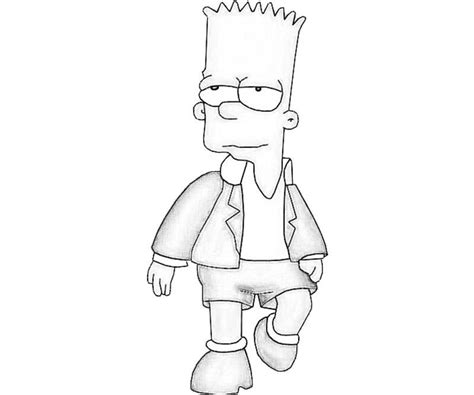 Bart Simpson Drawing Outline