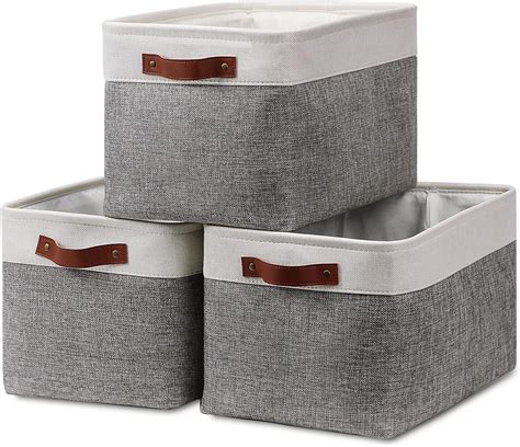 fabric storage baskets for shelves 3 pack large collapsible storage baskets for organizing