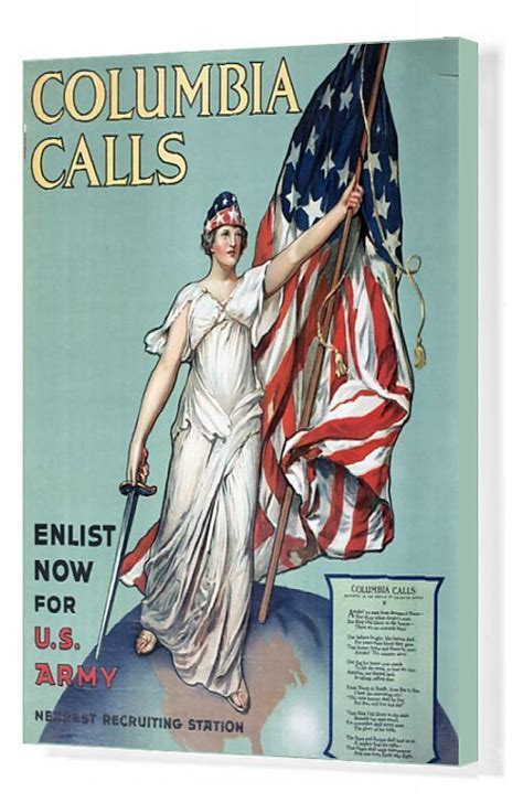 Print Of Ww1 Recruitment Poster Columbia Calls In 2020 Vintage
