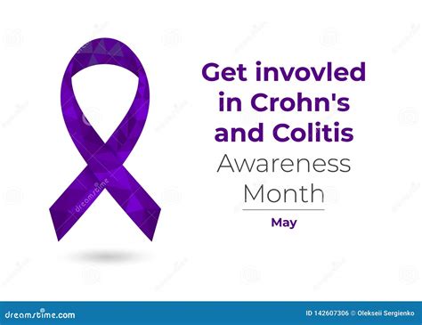 Crohns Disease And Colitis Awareness Month Ribbon Vector Illustration