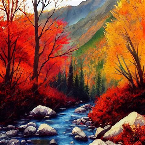 Premium Photo Hiking In The Autumn Mountains Watercolor Drawing