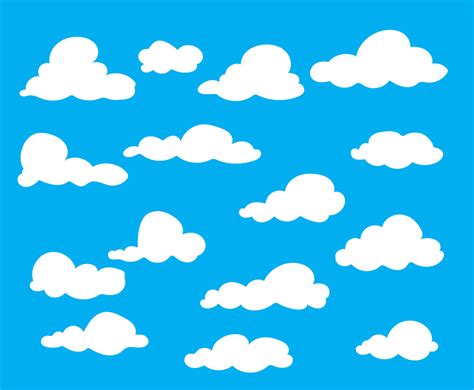 White Cartoon Clouds Vector Vector Art And Graphics