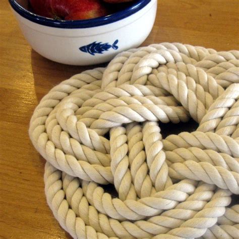 10 Nautical Sailor Knot Trivet Natural Cotton Rope Large Cotton