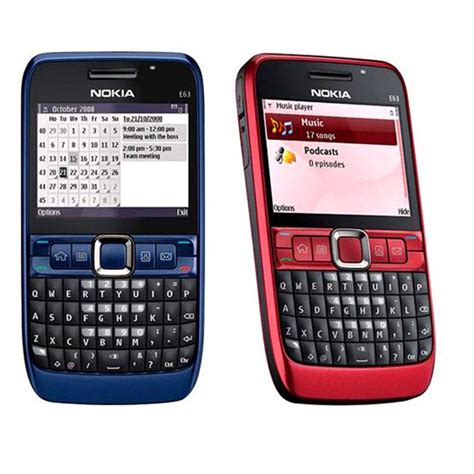 Buy Nokia E63 Refurbished Phone Multicolor Blackblueruby Red