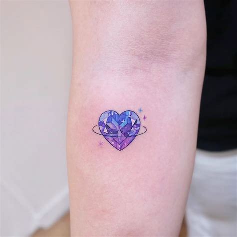 Gem Tattoo Jewel Tattoo Crystal Tattoo Magic Tattoo Purple Heart