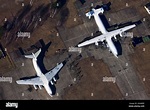 An-22 and IL-76MD transport aircrafts of the Russian Air Force at Tver ...