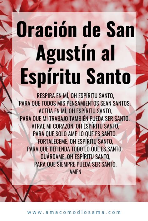Oracion De San Agustin Al Espiritu Santo