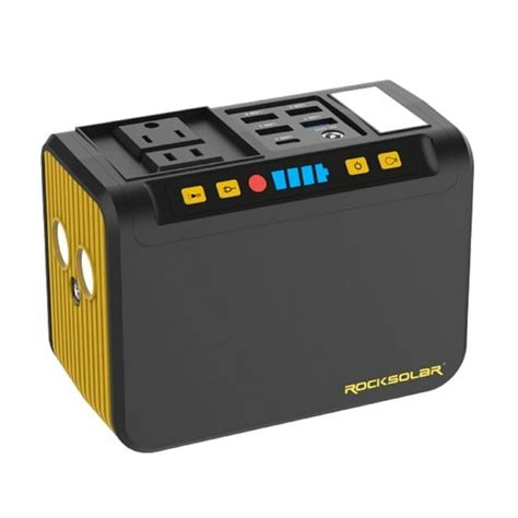 Rocksolar Portable Power Station With Led Flashlight Lightweight 74wh