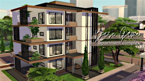 Base Game Apartment Complex The Sims 4 Speedbuild No Cc Youtube