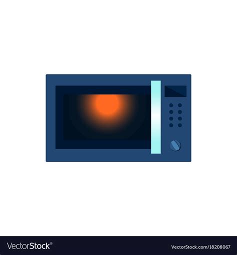 Flat Microwave Oven Icon Isolated Royalty Free Vector Image
