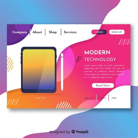Free Vector Abstract Landing Pages With Technology Devices