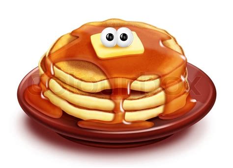 Whimsical Cartoon Pancake Stack With Stock Image Colourbox