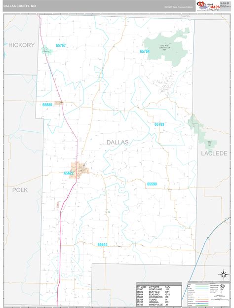 Dallas County Mo Wall Map Premium Style By Marketmaps Mapsales