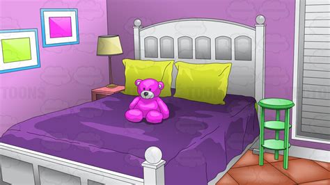 Young Girls Bedroom Background Cartoon Clipart Vector Toons