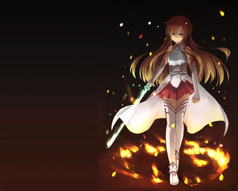 wallpaper fantasy art anime girls sword art online yuuki asuna weapon sword screenshot