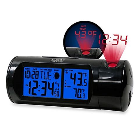 This projection alarm clock illuminates the time onto your ceiling for a futuristic feel. La Crosse Technology Round Projection Alarm Clock - Bed ...