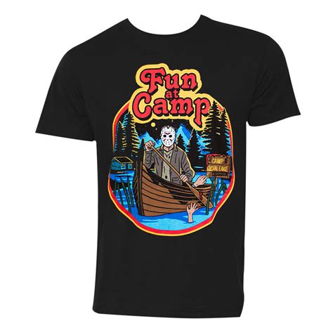 Along with michael myers from halloween, these characters settled the slasher genre in the 1980s. Friday The 13th Fun At Camp Men's Black TShirt