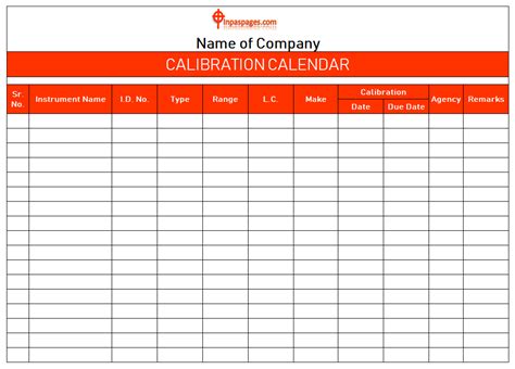 Calibration Log Excel Template Kayra Excel