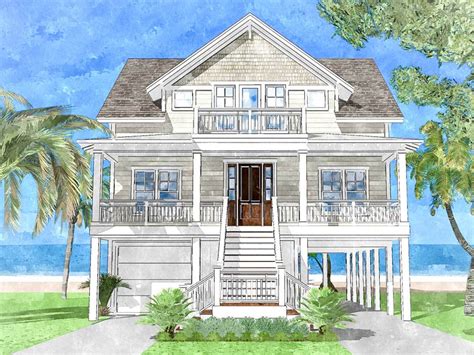 Some topsider stilt houses have been designed on steel pilings that are more than 25 feet tall. Beach House Plans - Architectural Designs