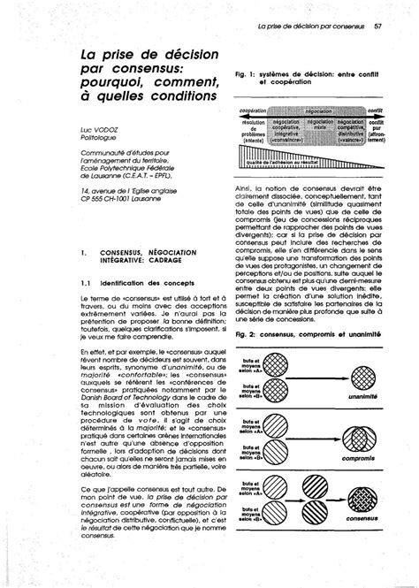 La prise de décision par consensus: pourquoi, comment, à quelles