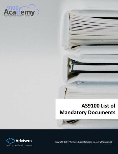 As9100 Rev D List Of Mandatory Documents