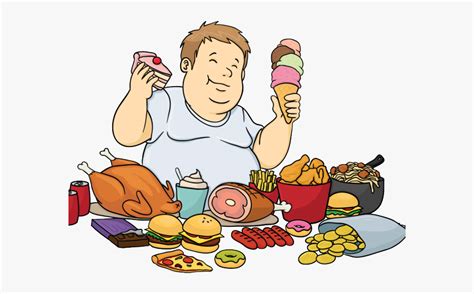 Transparent Junk Foods Clipart Eat Too Much Cartoon Free