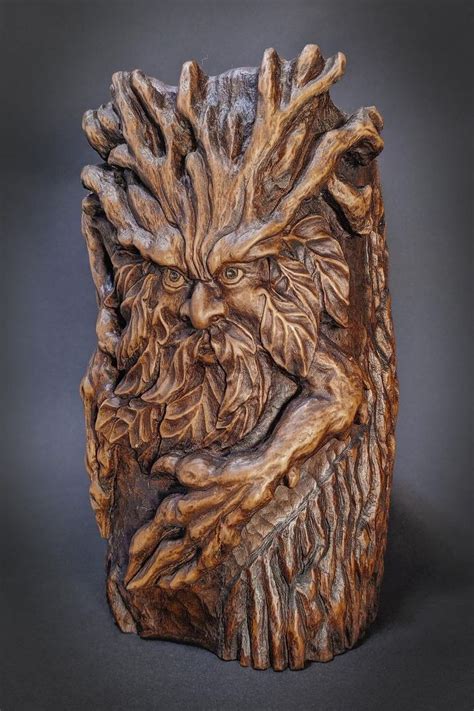 Tree Spirit Wood Spirit Wood Carving Woodcarving Old Man Etsy In 2021