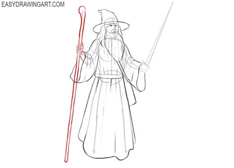 How To Draw A Wizard Easy Drawing Art