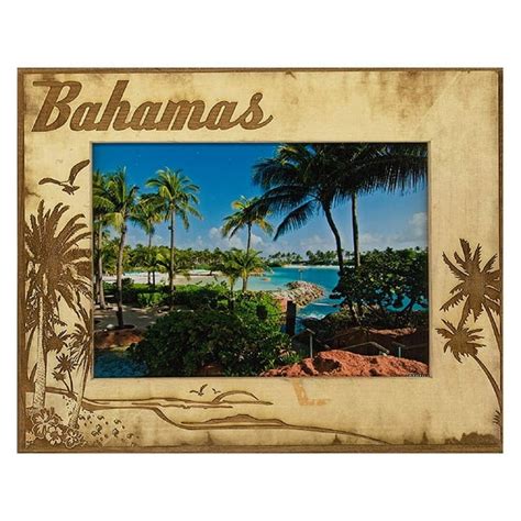 Bahamas Laser Engraved Wood Picture Frame 5 X 7