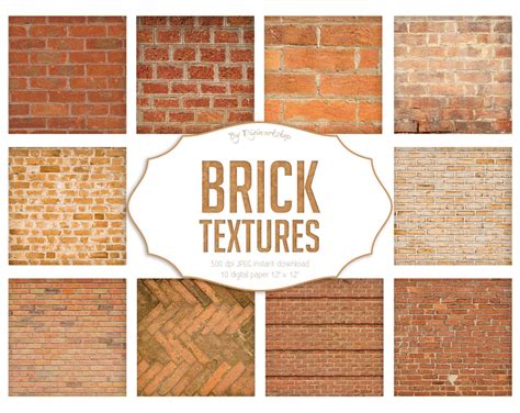 Brick Digital Paper Brick Textures With Digital Etsy