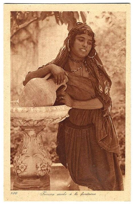 Lehnert And Landrock Egyptian Woman At Fountain Sepia Postcard