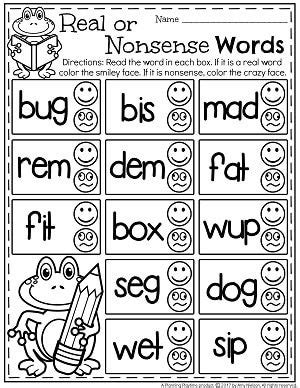 Nonsense definition, words or language having little or no sense or meaning. Real or Nonsense Words Worksheets - Planning Playtime ...