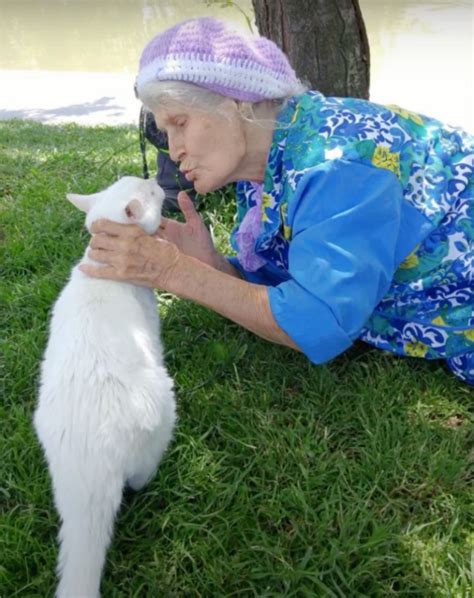 Old Cat Befriends Elderly Stranger Transforms Her Into A Child Once Again