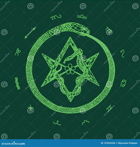 The Ring of the Ouroboros of the World`s Sacred Symbol. Stock Vector