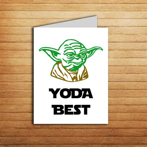 Star Wars Yoda Best Card Funny Thank You Card Birthday Card Etsy
