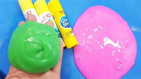 Glue Stick Slime 2 Ways Jiggly And Fluffy Slime With Glue Sticks No